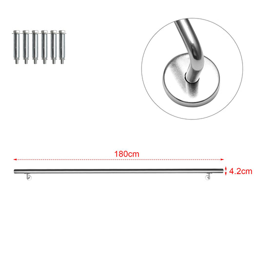 Ansobea handrail 180cm, stainless steel stair rail longer rail, for indoor and outdoor stairs, stair railing