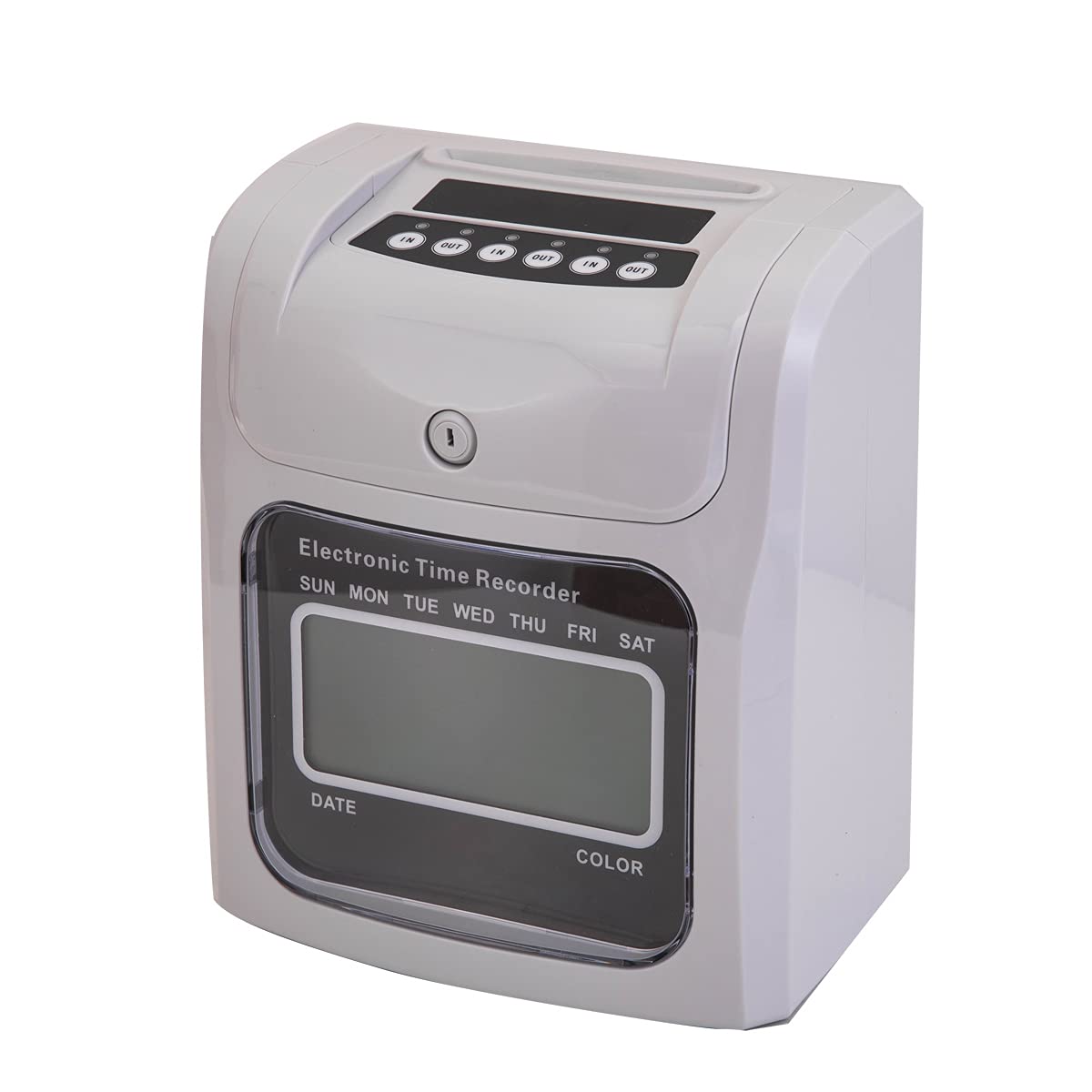 CDZHLTG Electronic time clock stamp clock time recording 960SB incl. 50 time clock stamp cards, 2 security keys, 1 power supply with LED display for office, factory, school