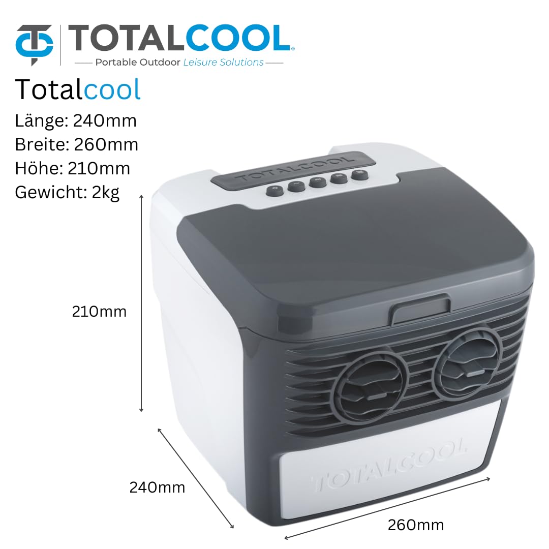 TOTALCOOL 3000 - Portable evaporative air cooler 12 V/24 V/AC - Caravan - Motorhome - Boating - Fishing