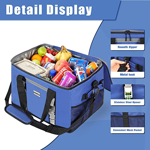 INSMEER 48L Cooler Bag Large Foldable, 65 Can Cooler Bag Thermal Bag Insulated Bag for Drinks, XXL Waterproof Heat Resistant Shopping Bag for Excursion, Picnic, Camping, Hiking, Beach