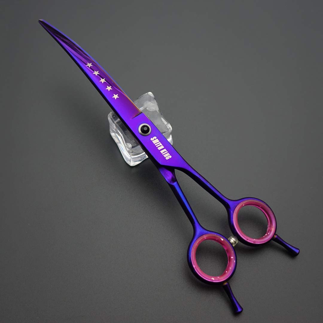 7.0 Inch Professional Dog Grooming Scissors Set Straight & Thinning & Curved & Chunker & Comb 5 Pieces in 1 Set for Left-handed & Right-handed.