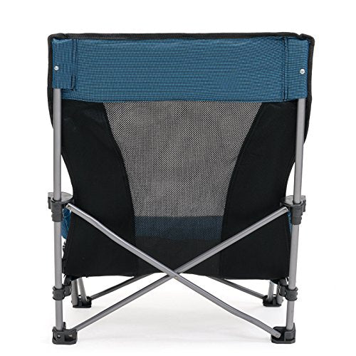 Qeedo Johnny Beach chair (foldable) incl. mesh ventilation (Weight: 3.180 g/Packed size: 70x14x17 cm), wide feet for sand & low seat height (22 cm)