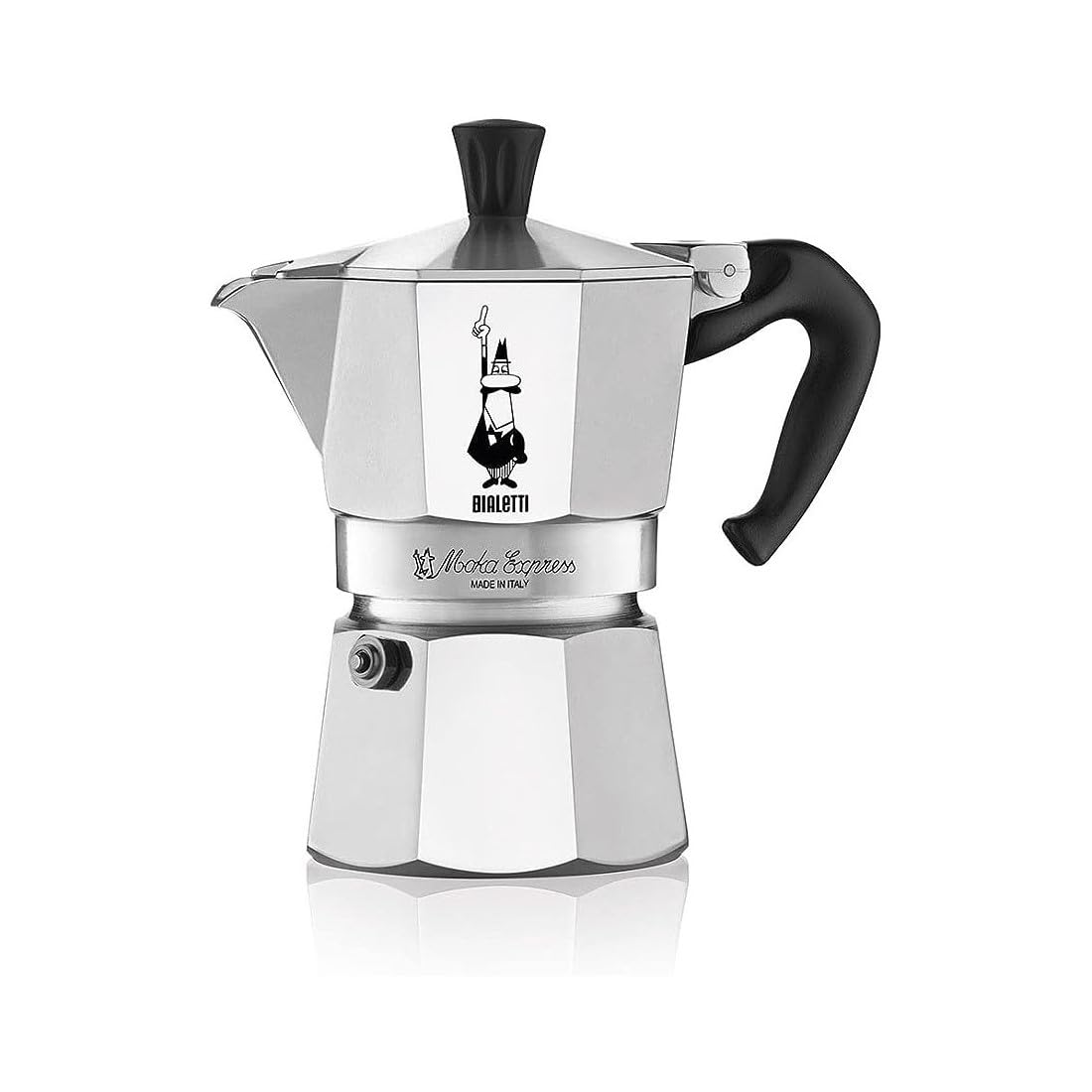 Bialetti - Moka Express: Iconic stovetop espresso maker, brews authentic Italian coffee, 4-cup (190 ml) Moka pot, aluminum, silver