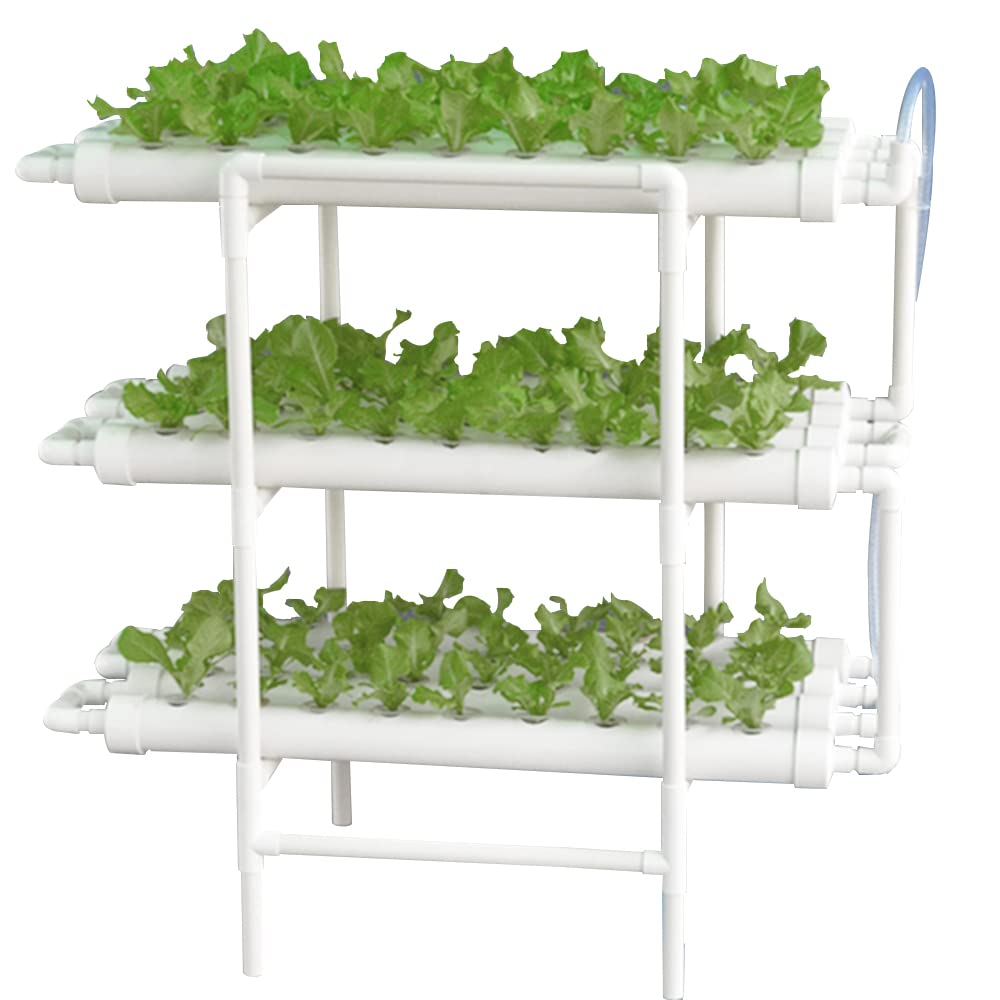 LENJKYYO Hydroponic Grow Kit Hydroponic System with PVC Pipe 3 Layer Professional 108 Sites for Hydroponic Growing Systems 12 Hydroponic Soilless Planting Systems Smart Garden for Home, Kitchen
