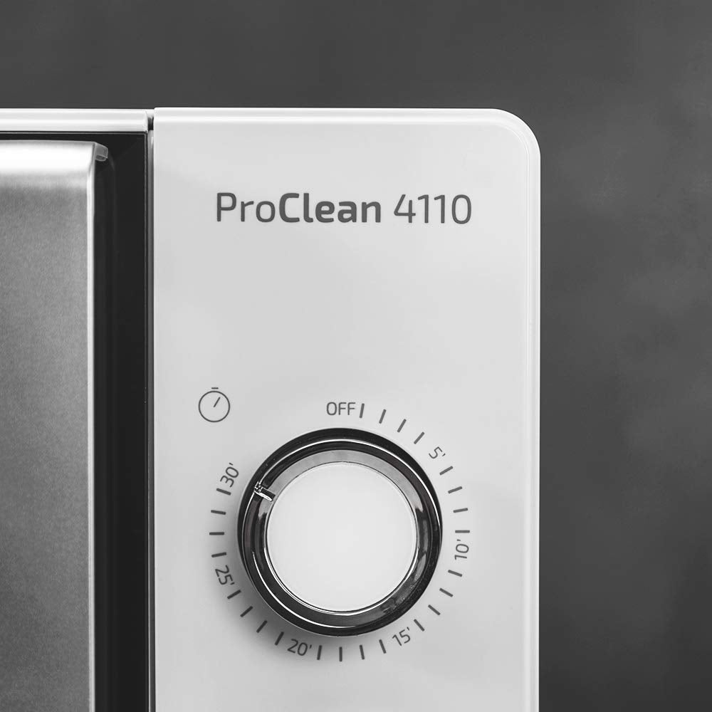 Cecotec Microwave with Grill ProClean 4110. 700W power, 800W grill, 23L capacity, Ready2Clean coating, 3D Wave Technology, 30-minute timer, Full Crystal Door.