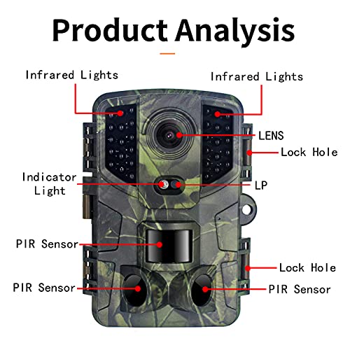 icefox Trail Camera 20MP 1080P Full HD Trail Camera with Motion Sensor Night Vision IP66 Waterproof for Wildlife Monitoring