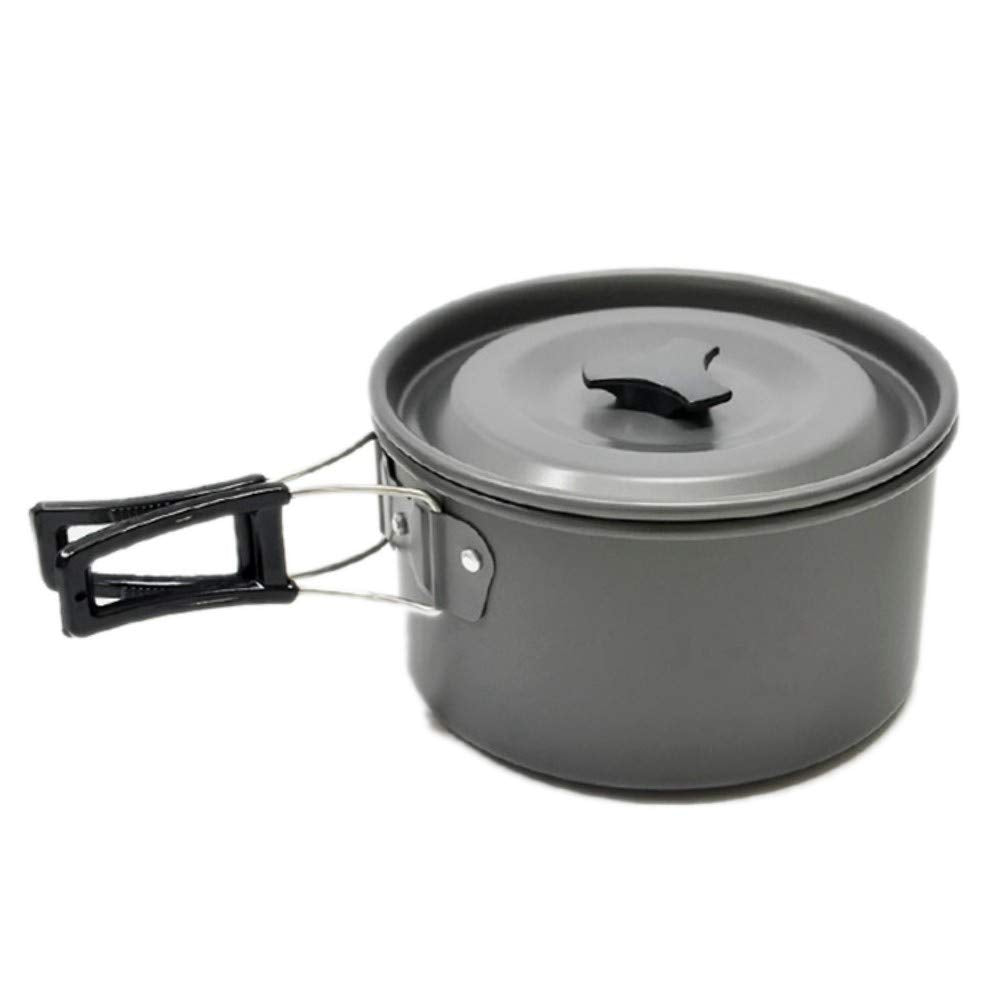 JZK Camping Cookware Set for 2-3 People, Foldable Camping Pot Set with Pot, Pan, and Teapot, Aluminum, for Outdoor Picnics, Camping, and Hiking.
