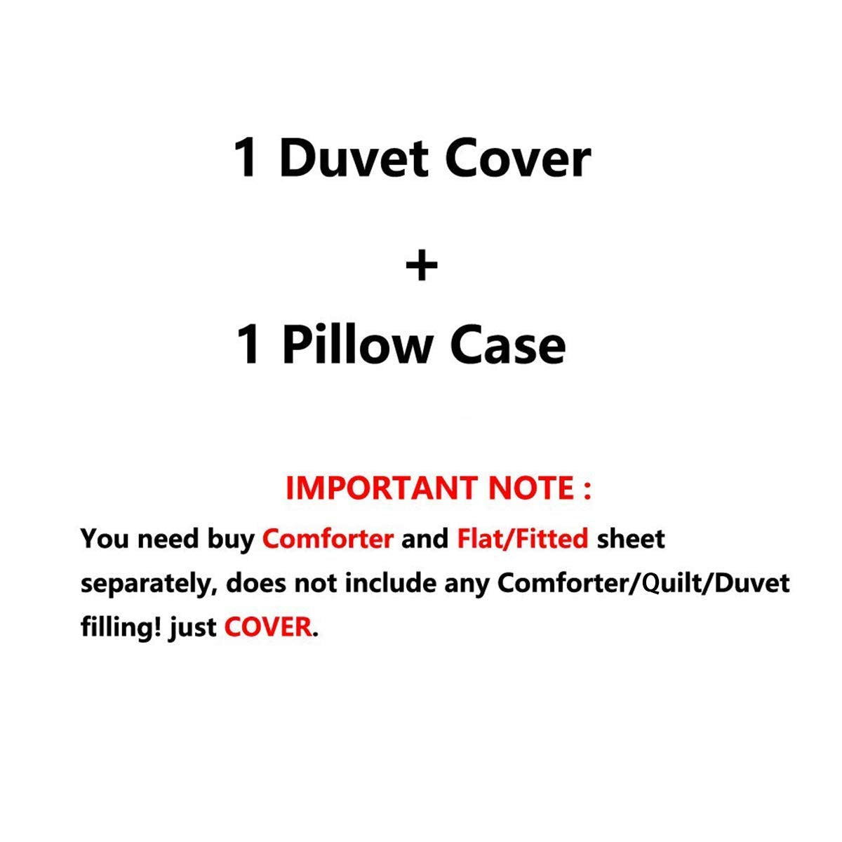 Single bed with duvet cover and 1 pillowcase, musical notes, for kids and adults, music disc, classic, 2-piece