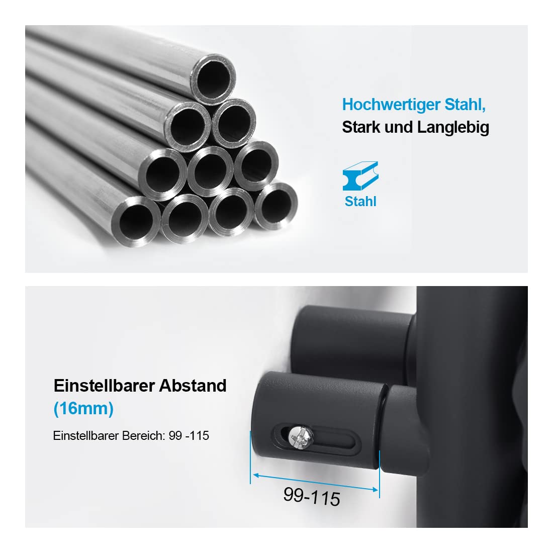 Heilmetz flat design bathroom radiator towel warmer with side connection 400x1176mm in anthracite color, 518W.