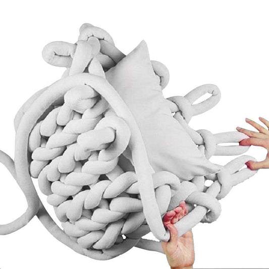 YONII Core Yarn Multi Soft Bulky Arm Knit Wool Roving Crochet DIY Hand Chunky Knit Blanket Yarn for Giant Chunky Knitting Throw Sofa Blanket Crafts (Light Grey, 1KG)