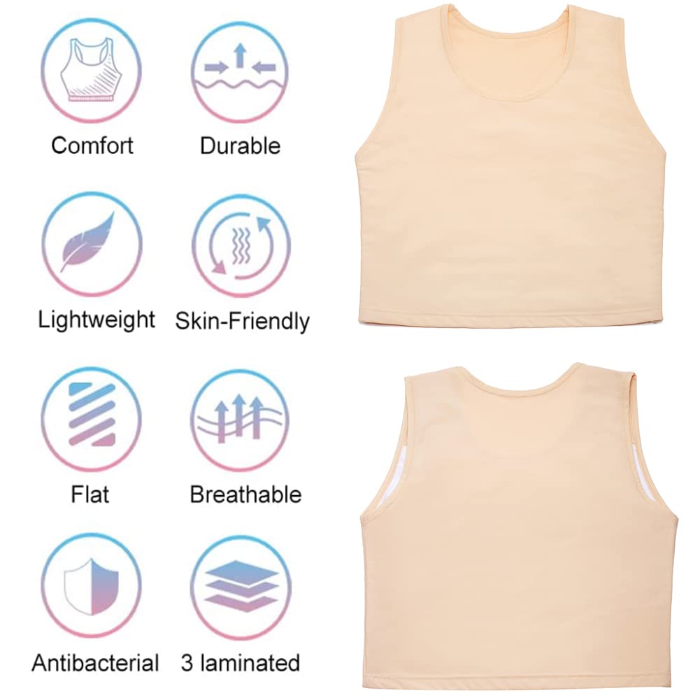 Jumwa Binder Transgender Tomboy Ladies FTM Compression Chest Binder, K, XL