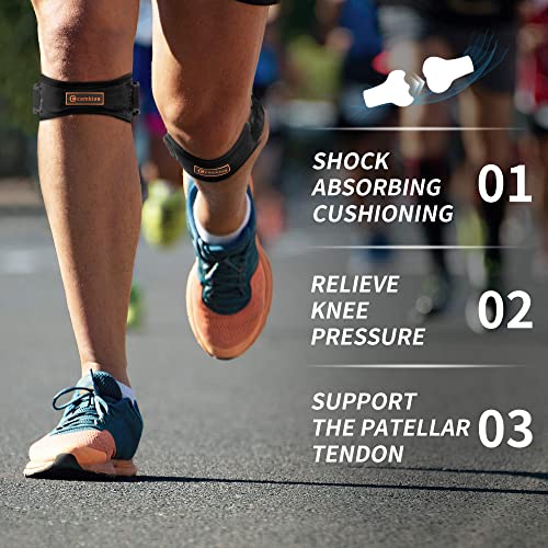 CAMBIVO 2 x Patella Knee Brace, Patellar Tendon Strap, Adjustable Knee Support for Women and Men during Sports, Hiking, Fitness, Baseball, Volleyball