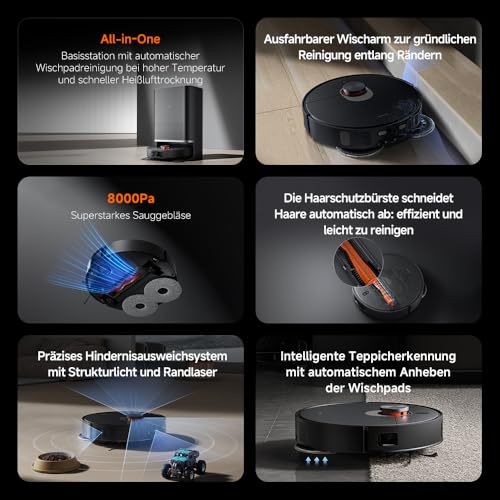 Xiaomi Robot Vacuum X20 Max - 8000 Pa suction power, dual mop system with hot water cleaning and drying, 75 days dust capacity, 4 cleaning modes, and 5200mAh battery for smart, thorough cleaning.