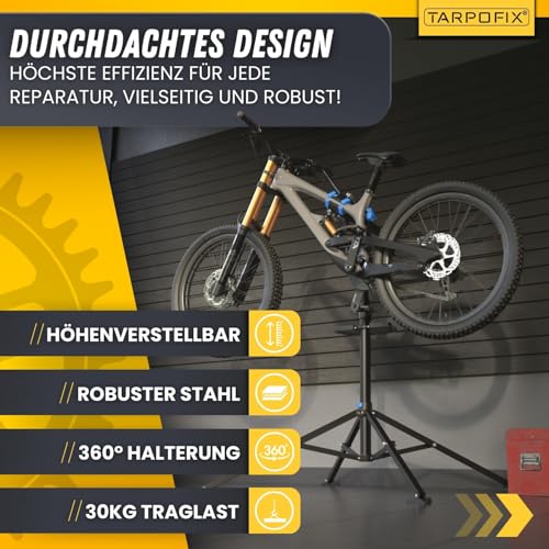 Tarpofixยฎ Bicycle Assembly stand up to 50kg for E-bike | Bicycle Assembly stand for bicycles | Professional Bicycle Repair stand | Heavy duty bike holder Ebike | Bike stand repair & maintenance | Anthracite