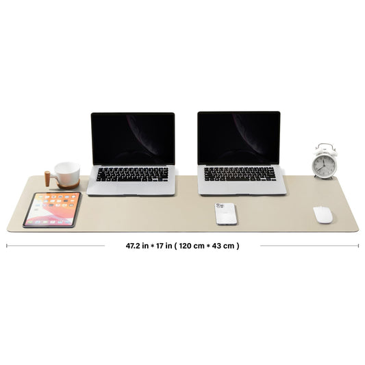 Cork Desk Pad - Double-sided desk pad for office and home - As a large mouse pad and desk mat on desks (Apricot, 120cmx43cm)