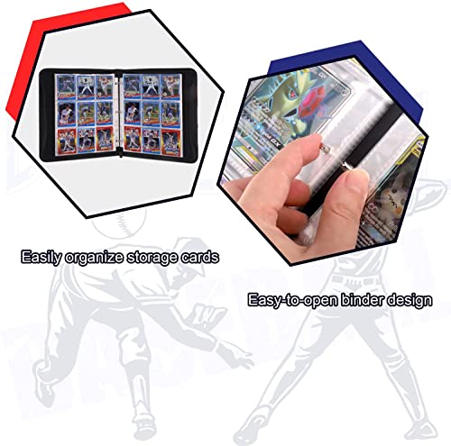 4-pocket baseball trading card album with zipper, compatible with various cards, 50 pages 400 cards (white)