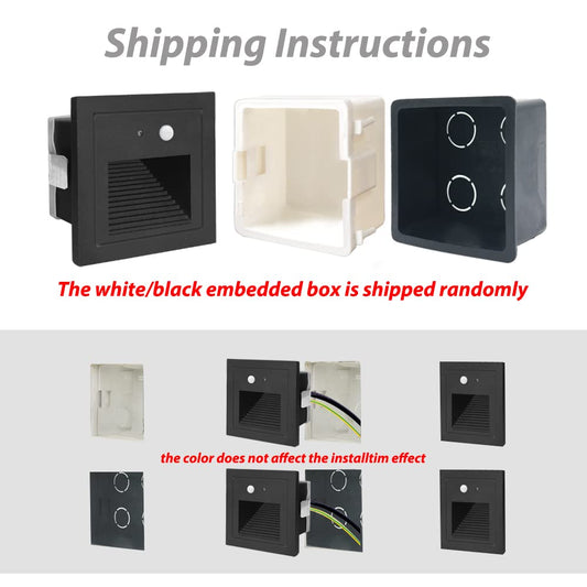 Arote 8th 3W LED stair light with motion sensor 3000K IP65 Square recessed wall light wall light wall-mounted spotlight step light lighting lamp, indoor outdoor black aluminum 230V warm white, sensor
