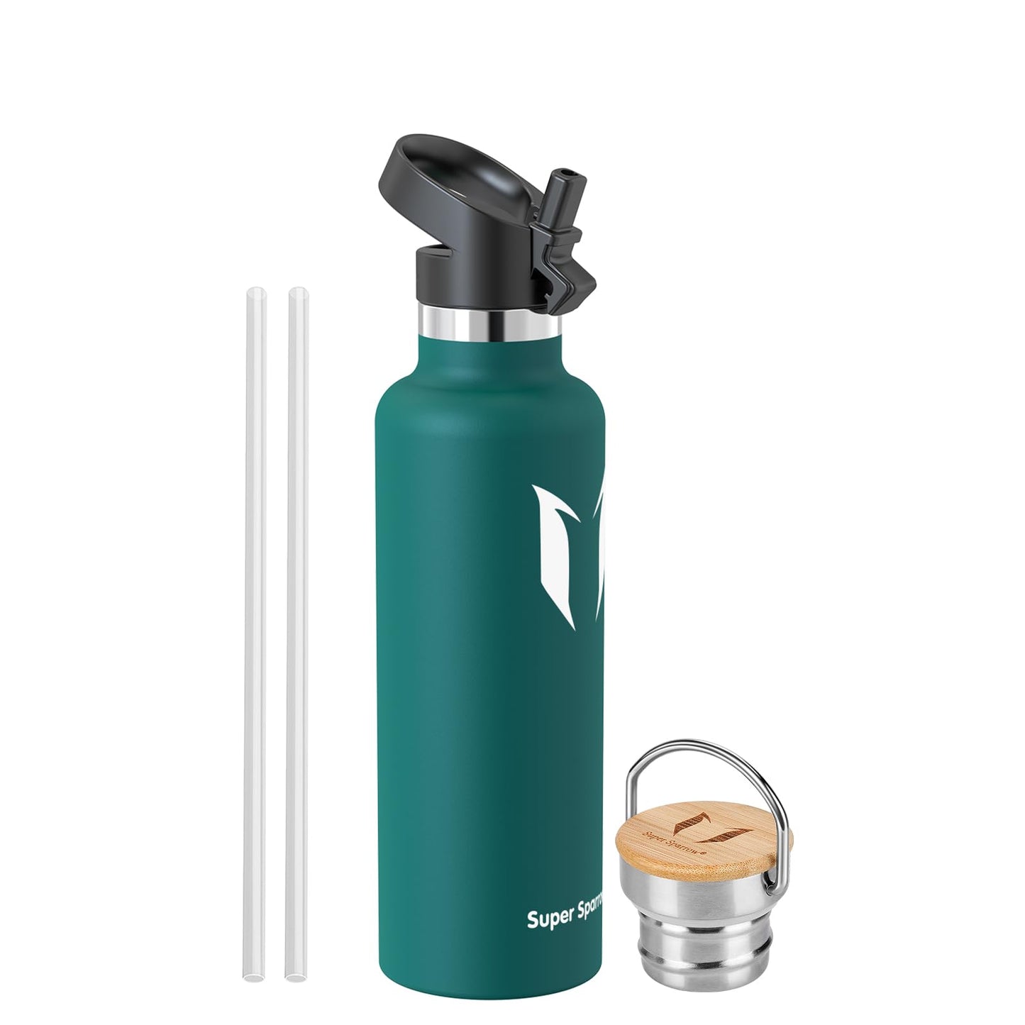 Super Sparrow stainless steel water bottle - 750ml - insulated bottle Perfect thermos for running, fitness, yoga, outdoor and camping | BPA free