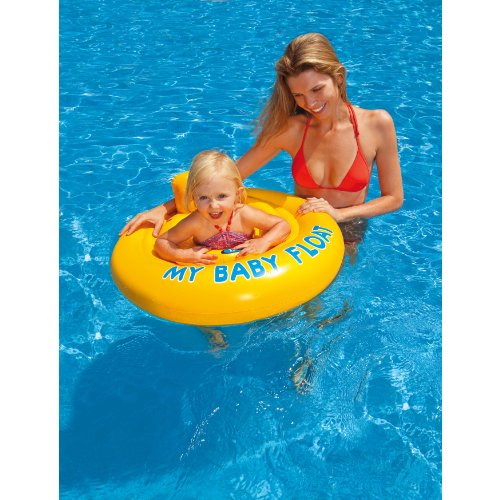 Intex swim aid - My Baby Float - swim ring with seat - Ø 70 cm, Yellow, for 6-12 months (Pack of 5)