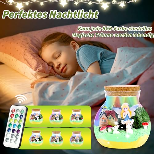 Doyran Fairy Gifts for Girls - Glowing Fairy Terrarium Craft Kit for Kids - Craft Toy Birthday Gifts for Children Ages 4, 5, 6, 7, 8, 9, 10, 11 years