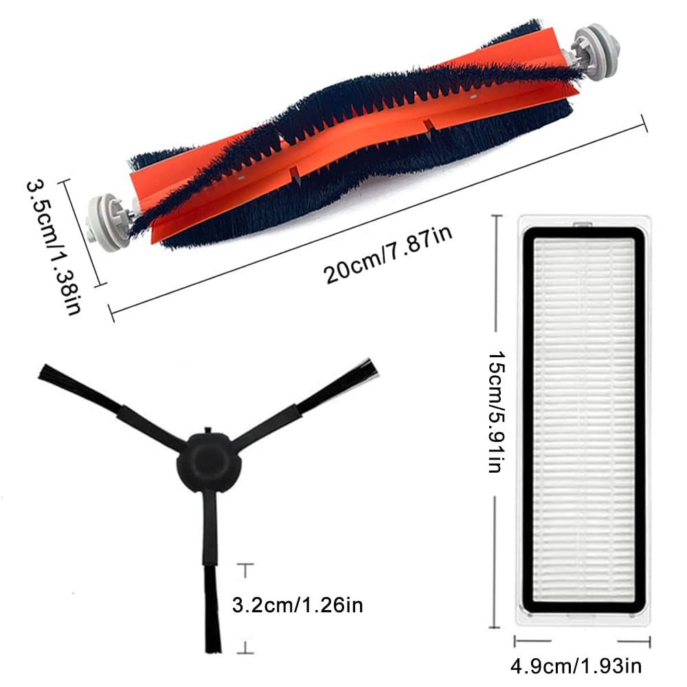 Accessory set for Dreame Bot Z10 Pro L10 Plus vacuum cleaner, 20-piece set, 2 detachable main brushes, 4 Hepa filters, 4 side brushes, 4 mop cloths, 4 dust bags, 2 cleaning brushes