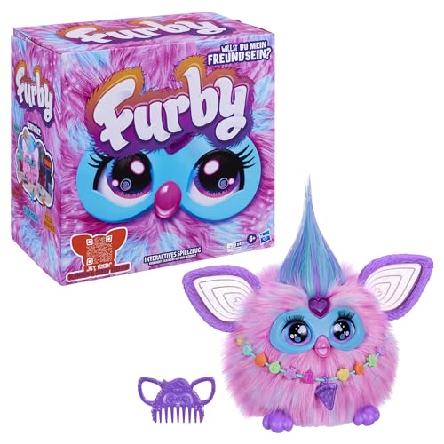Furby (pink Interactive Plush Toy - Speaks German & Furbish, responds to voice, Dances & lights up - 5 game modes, 600+ reactions - Electronic toy for ages 6 and up.