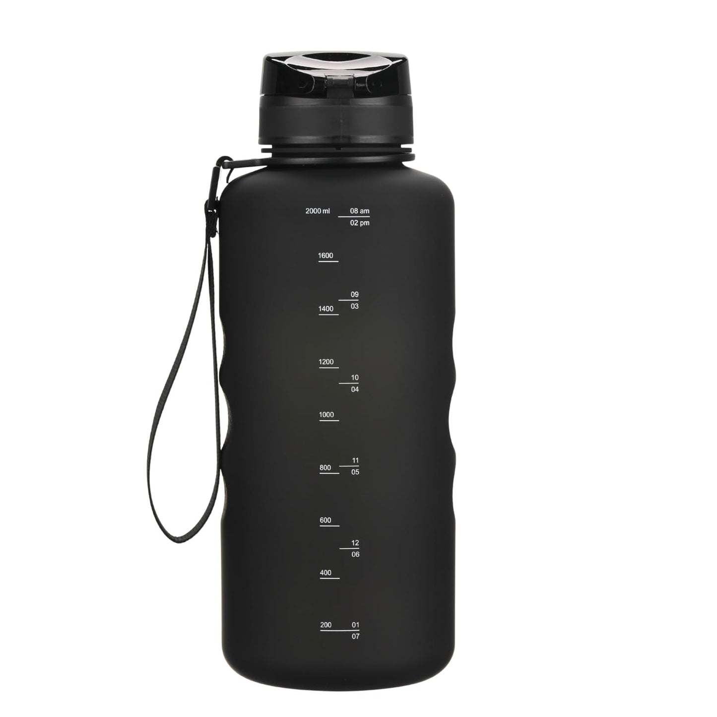 720°DGREE water bottle 2l "uberBottle" with detachable loop + motivation scale, sieve - leak-proof, lightweight, BPA-free - Tritan sports bottle - water bottle for university, job, sports, fitness studio, gym.