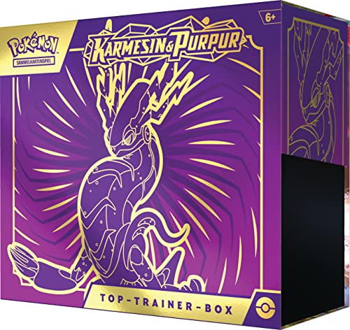 Pokémon Trading Card Game: Top Trainer Box Crimson & Indigo (Miraidon) (9 booster packs & premium accessories)