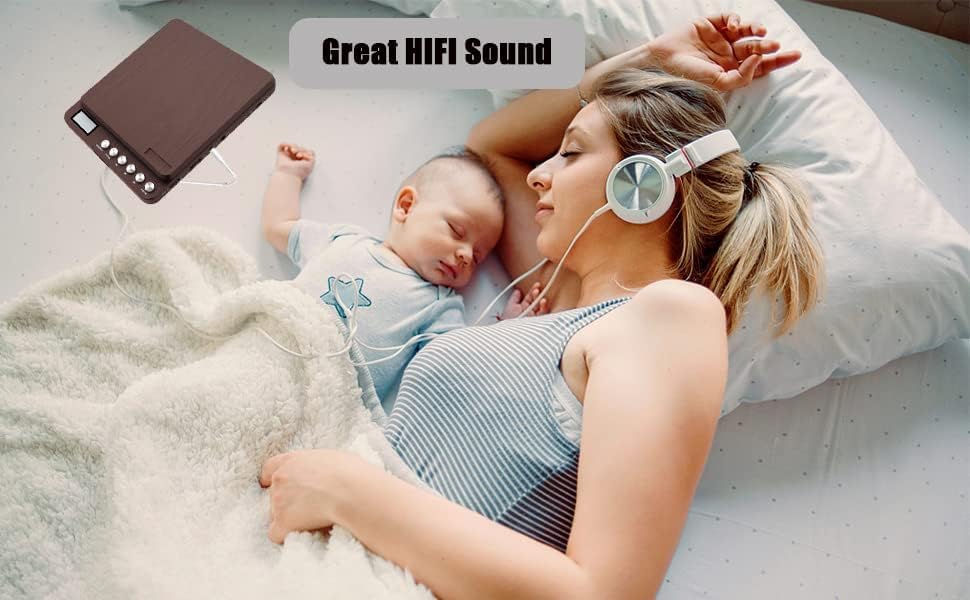 Portable CD player with speaker, CCHKFEI Rechargeable CD Player Portable Bluetooth Car FM Transmitter Discman CD Player for Car/Travel/Home Kids CD Player Portable