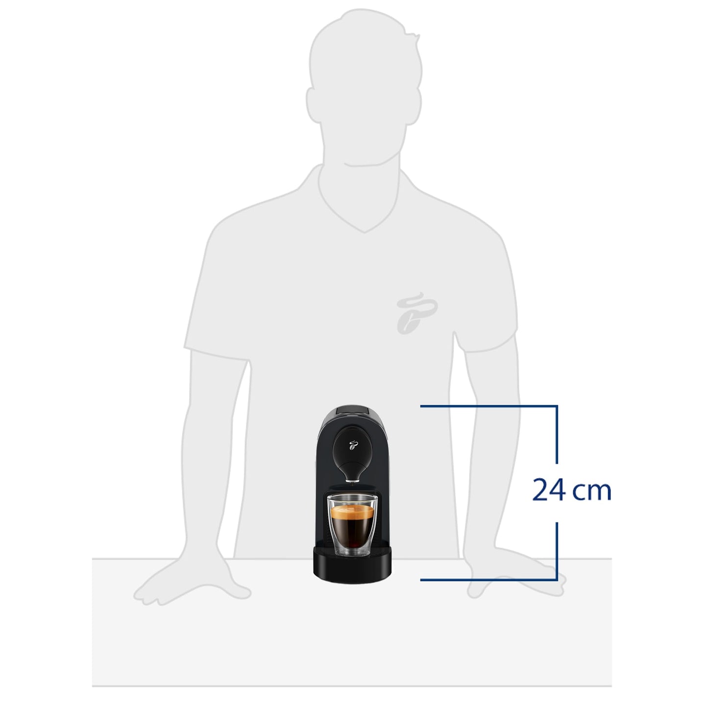 Tchibo Cafissimo "Pure plus" coffee machine capsule machine incl. 30 capsules for Caffè Crema, Espresso, and coffee | 0.8l | 1250 watts | 11.9 x 33.7 x 24 cm | White