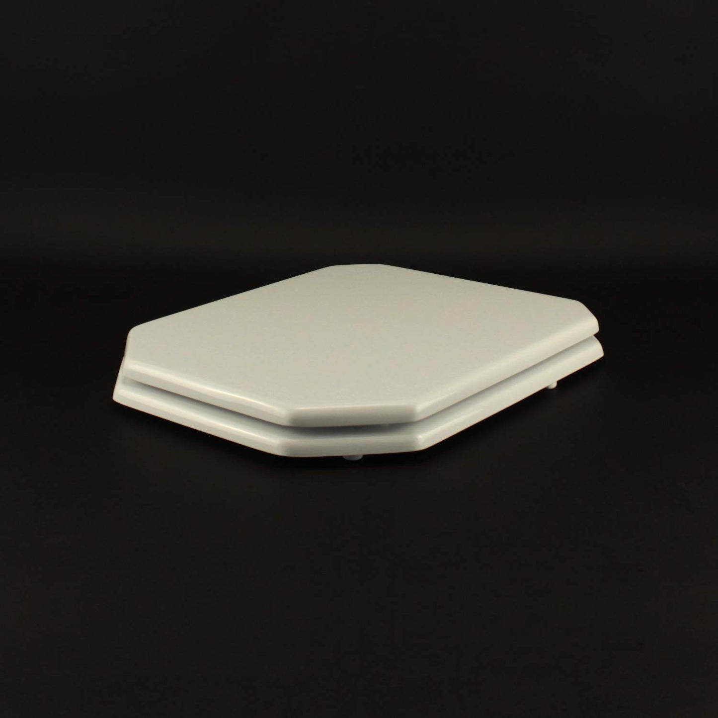 ACB/COLBAM wooden toilet seat with polyester cover, 1930 octagonal, white, Cromo-Duravit hinge