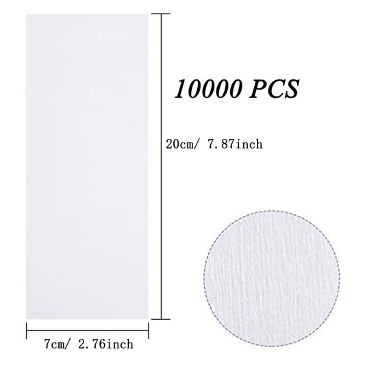 1000 pieces of non-woven strips for hot wax and sugar paste. Wax strips for bikini, legs, chest, back, intimate area, and face. Size: 7x20cm.