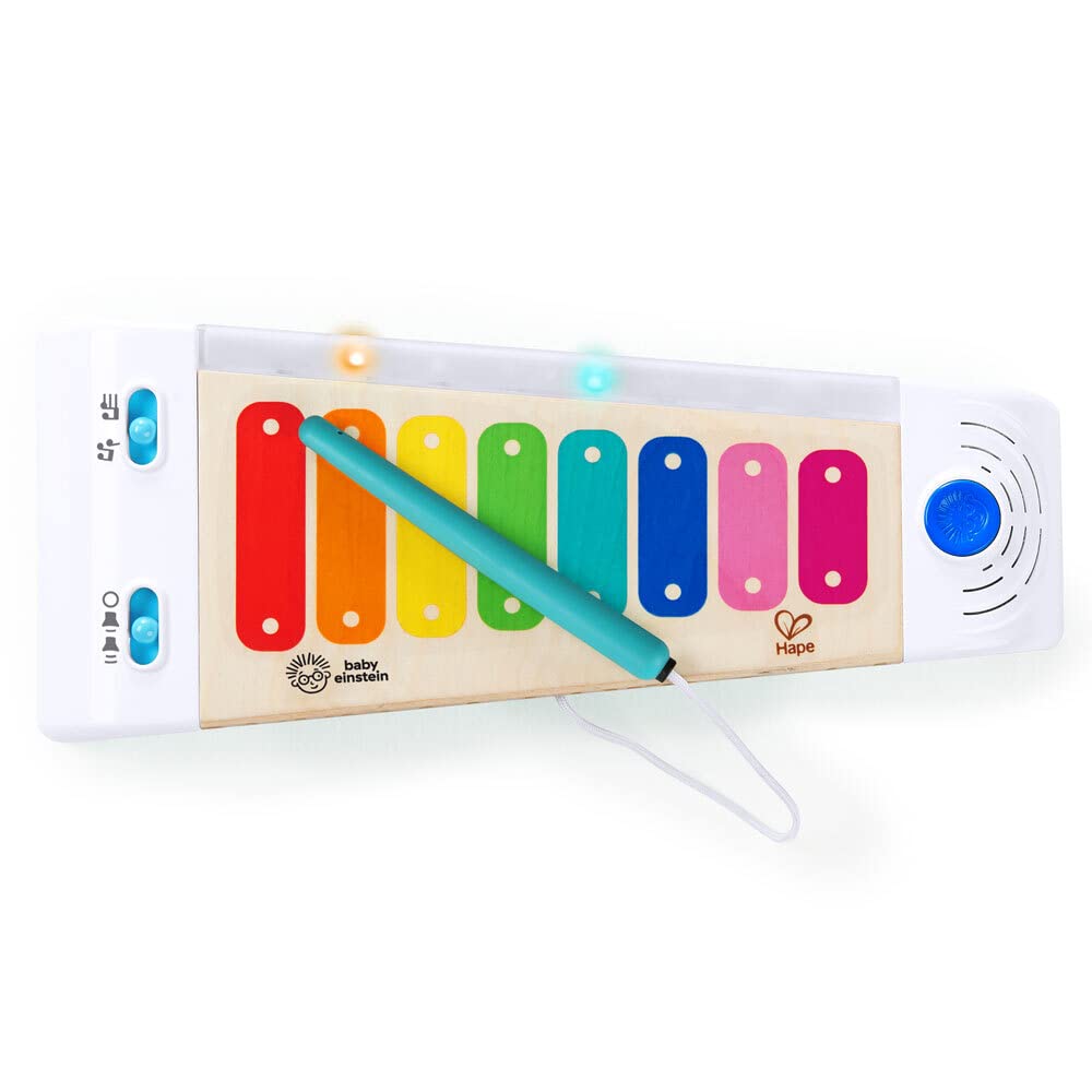 Baby Einstein Hape Magic Touch Xylophone, wooden musical toy for toddlers, 2 play modes, over 30 melodies, lights and volume control, for ages 12 months +