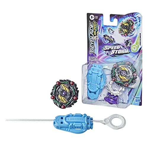 Hasbro Beyblade Burst Surge Speedstorm Curse Satomb S6 Top Starter Pack – Defense Type Battle Top with Launcher, Toy for Kids
