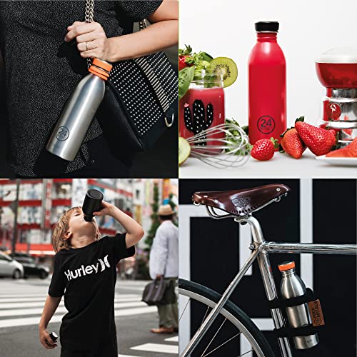 24Bottles Urban - water bottle 1L, 100% sealed lid, eco-friendly stainless steel water bottle, ultralight sports bottle (non-insulated), Italian design, candy pink