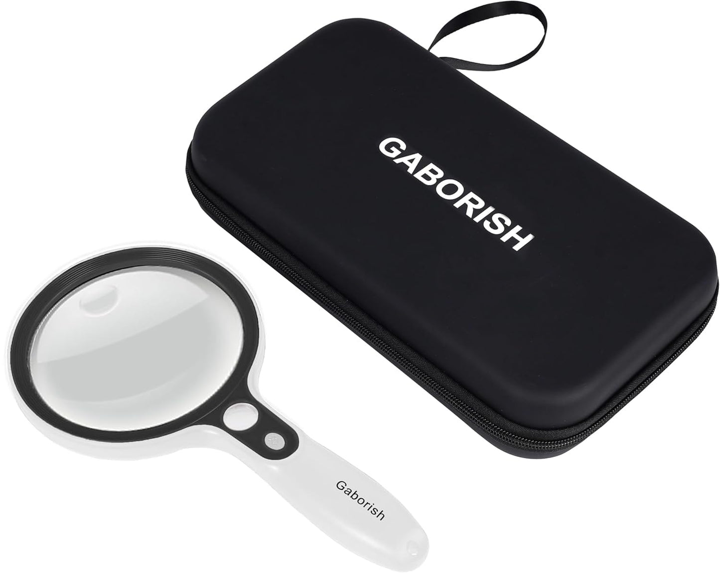 Large magnifying glass with 37 LED light and storage case, 10X 20X 45X reading magnifier handheld magnifier with 3 light modes, storage pouch, cleaning cloth for seniors, reading coins, inspection, hobbies.