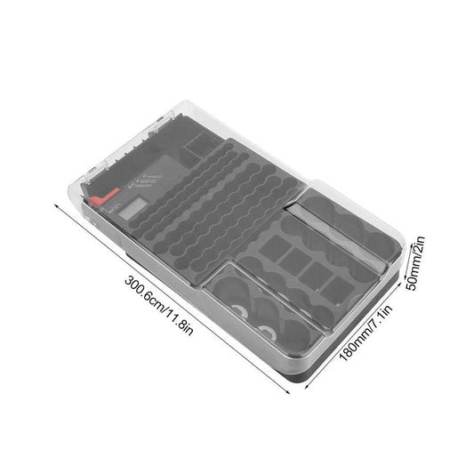 1 PC Battery Storage 104 Grids Battery Storage Box Battery Organizer Battery Box with Battery Tester with precise detection of AA, AAA, C, D, and 9V battery measurements.