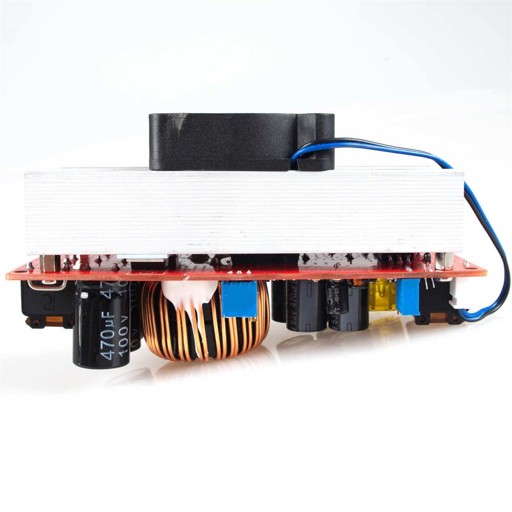 ANGEEK 1500W 30A Boost Power Module DC-DC Boost Converter 10-60V to 12-90V Adjustable Module with Fan
