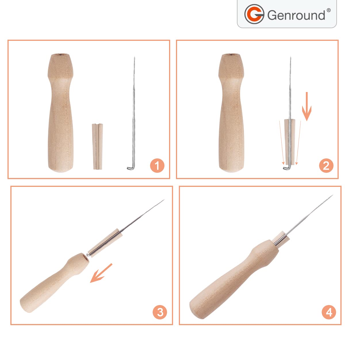 Genround Felt Needle Starter Kit, Felt Set, 50 Colors, Felt Tools with Instructions, Beginner Felt Set