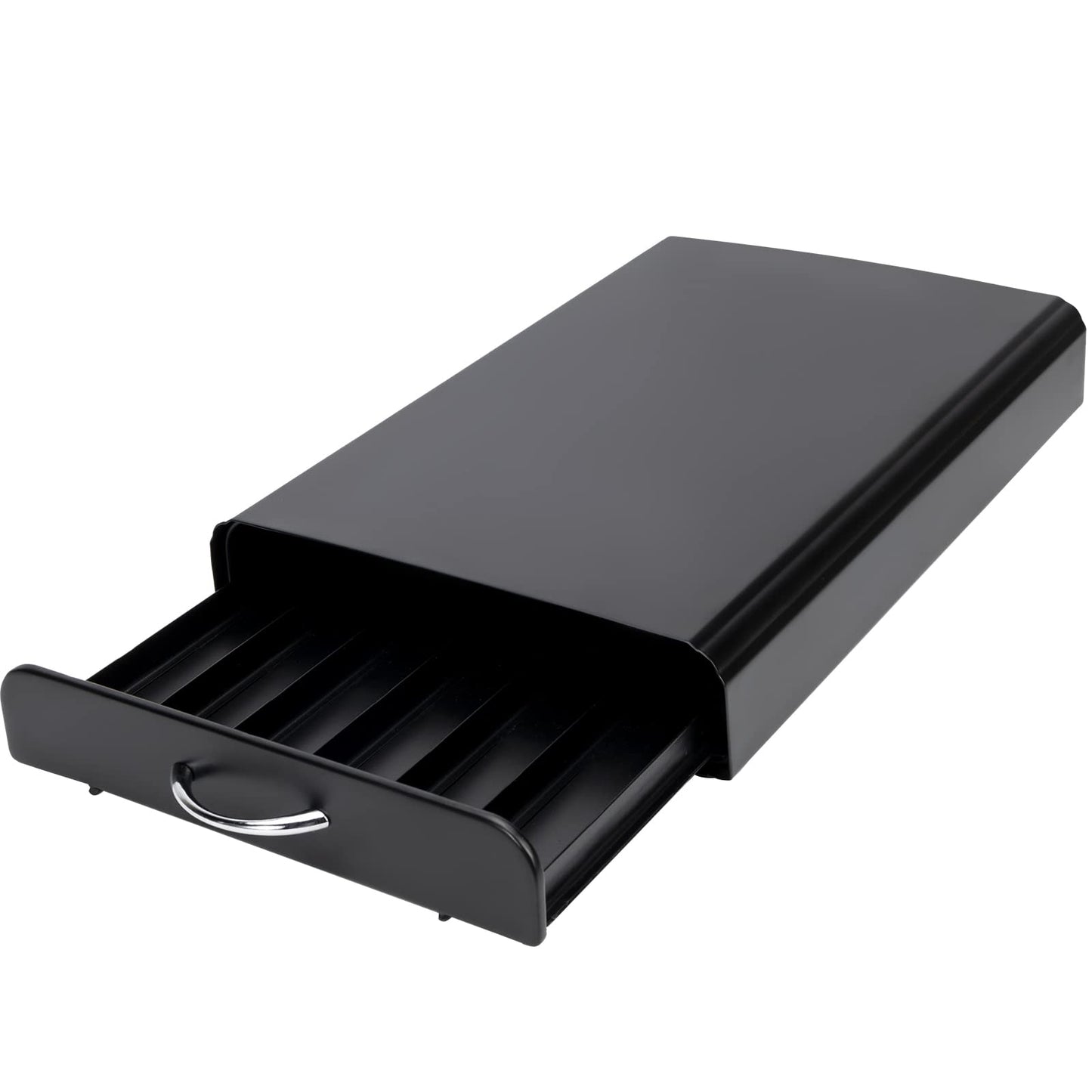 SYSYLY Capsule Holder, Drawer for Nespresso Capsule Storage, Organizer for 60 Capsules, Metal, Black.