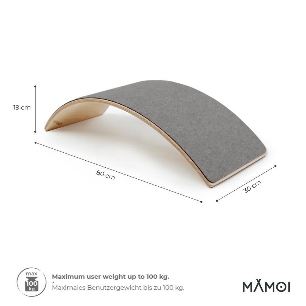 MAMOI® Balance Board for Kids, Balance Rocker, Balancing and Balance Trainer, Balance board, Indoor Balance boards, Wobble Board made of wood, Balance board for ages 14 and up.
