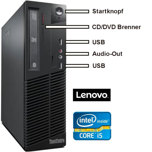 Lenovo M73 Silent Business Office Multimedia Computer with 3 years warranty! | Intel® Core i5® 4570 3.6 GHz | 16 GB DDR3 | 512 GB SSD | WLAN | USB 3.0 | Windows 11 Prof. | MS Office 2010 | #7200