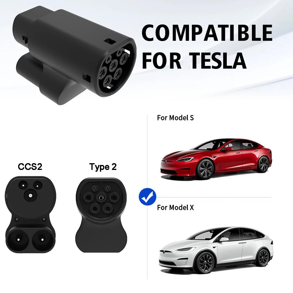 Aiskooc CCS2 to Tesla Type 2 Charging Adapter, compatible with Tesla Model S/X (Only for Tesla vehicles)