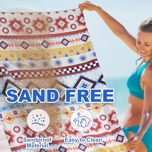 Microfiber beach towels for adults, 2 pieces, 180 × 95 cm, sand-free & lightweight beach towel with storage bag, 250 gsm, quick absorbing and fast drying beach towel, box for storage