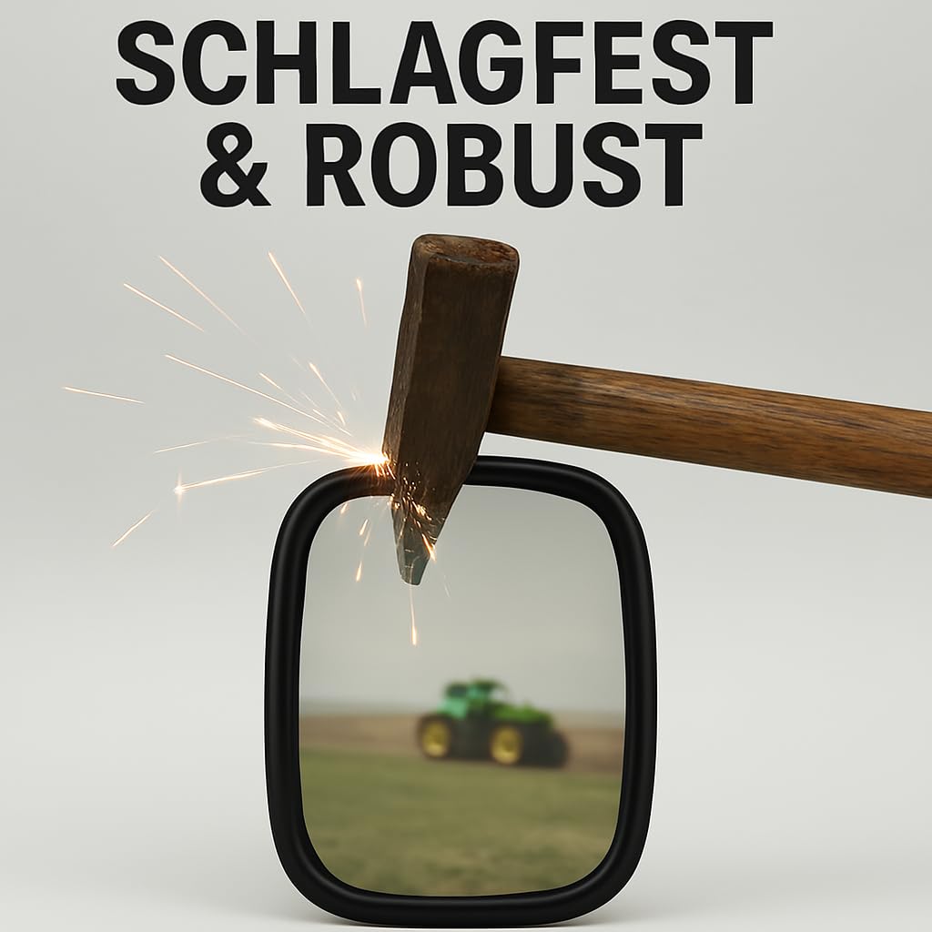 2x External Mirror Rearview Mirror ø10 Tractor Excavator 174x120 mm Mirror Holder Long Arm