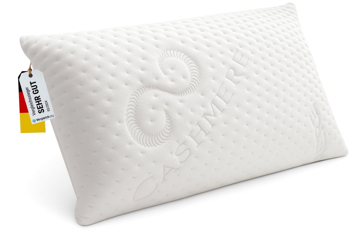 FMP Mattress Manufactory Orthopedic Memory Foam Neck Support Pillow, Viscoelastic Pillow, Pillow, Neck Pillow 6.5 cm high, white.