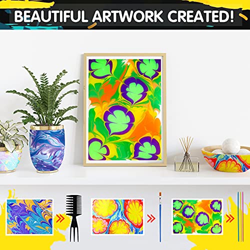 Water marbling paint for kids - arts and crafts for girls and boys, craft kits, for children aged 6 years and older...