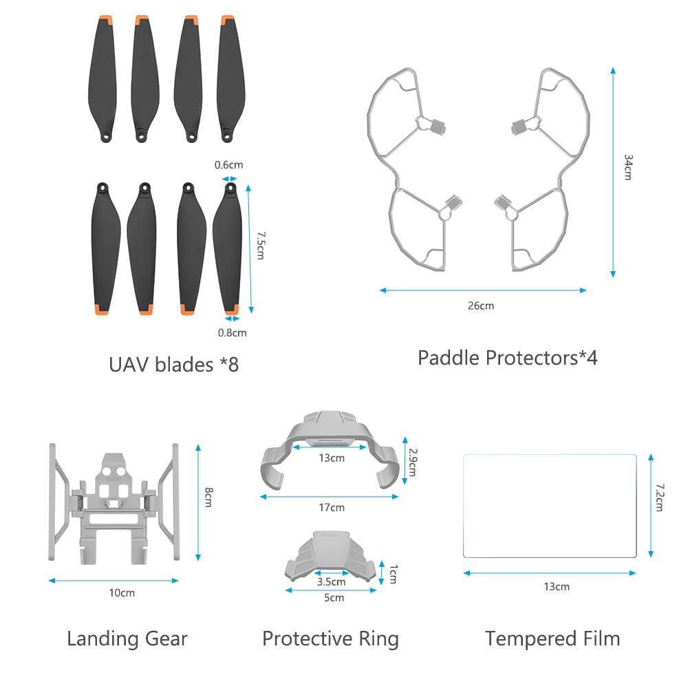 Ainiv Aviation Safety Propeller Guard, Flight Safety Accessories, Fly Kit Accessories for DJI Mini 3 Pro Drones, Ultra-light and foldable drones, Propeller Guards