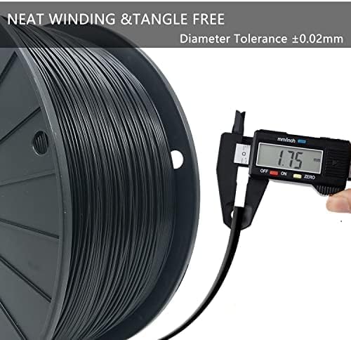 YOUSU PLA filament 1.75, 3D printer filament, 3D filament PLA 3kg (6.6 lbs), black PLA