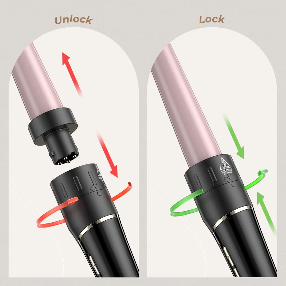 5-in-1 curling iron for big and small curls. Curler set with different attachments from 09-32mm. Ceramic waver with safety shut-off. Curling wand includes gloves and a 2.0m power cord.